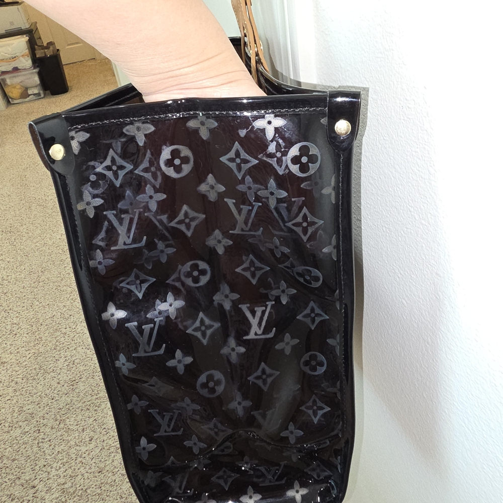 Designer Black and Tan Monogram Tote - Picture 4 of 11